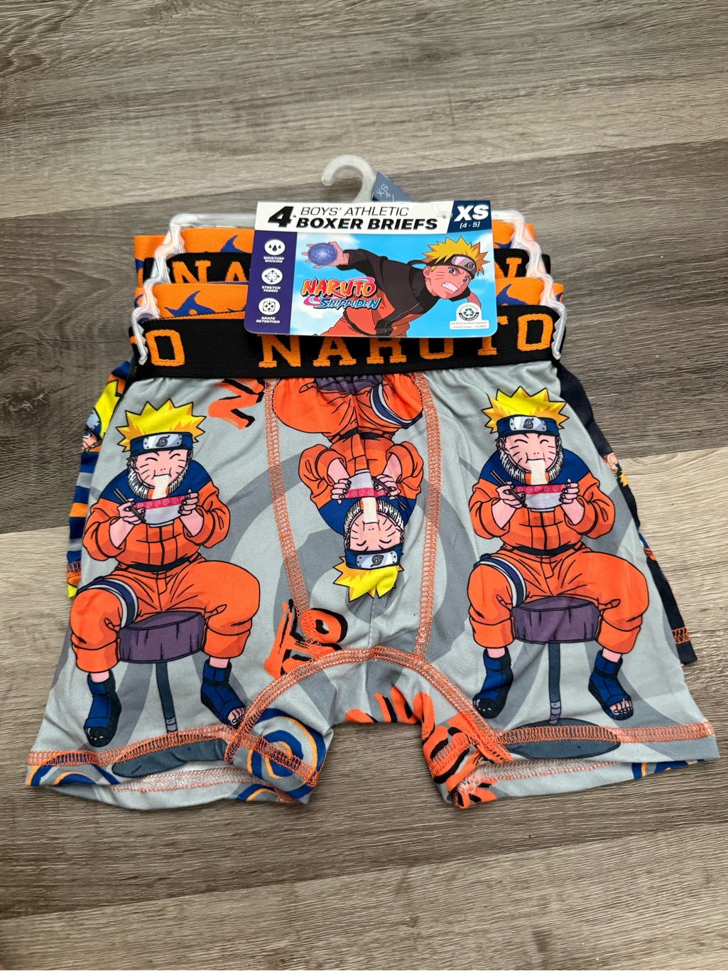 Naruto Boys' Athletic Boxer Briefs - Orange & Gray, Xs